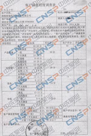 中成泵業(yè)2015年度客戶(hù)滿(mǎn)意度調查展示